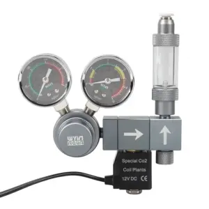 aquarium co2 regulador dual meter solenoid valve quick plug foam