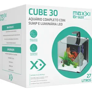 Aquario Maxxi Cube30 27l Na-30 220v Sump Led 6w 30x30x30cm