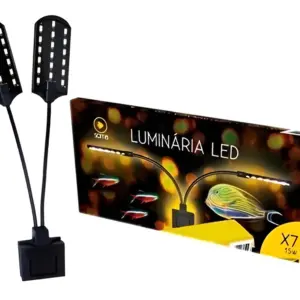 Luminaria led soma x7 preta (15w) led brancoazul 127w